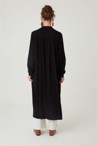 Uzun Robadan Büzgülü Tunik Siyah - Görsel 4