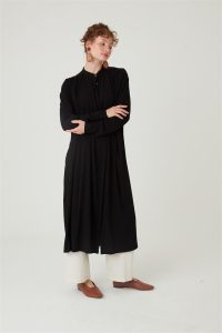 Uzun Robadan Büzgülü Tunik Siyah - Görsel 7