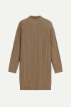 Diagonal Pattern Knit Sweater in Mink