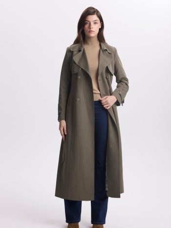 Zincir Detaylı Haki Trençkot 13560