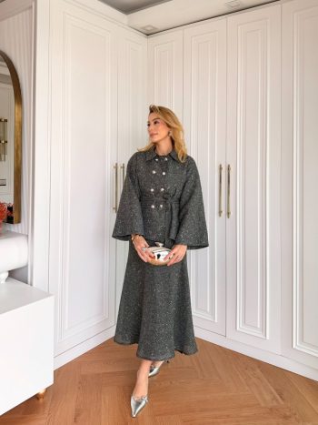 Göksel Skirt Set in Gray