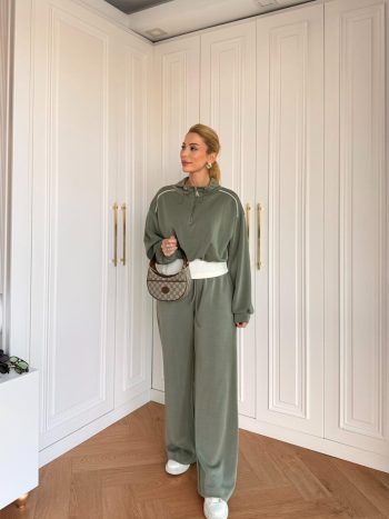 Simay Khaki Tracksuit Set