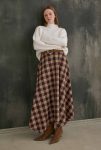 Asymmetric Plaid Skirt