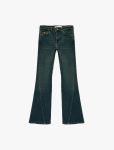 Button-Front Pocket Slim Fit Low-Rise Flare Leg Jeans - Flare Jeans