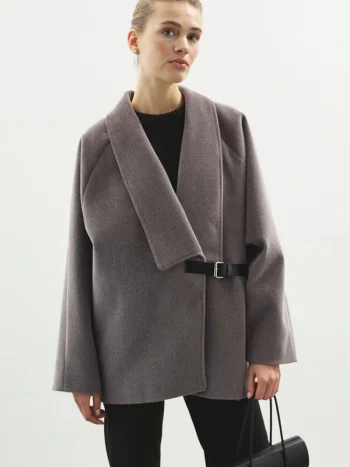 Belt Buckle Cashmere Smoke Coat