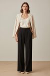 Women's High-Waisted Wide-Leg Trousers -18289PNT - BLACK