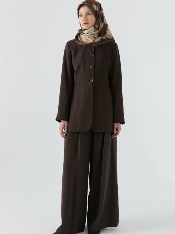 Bel Detaylı Pantolon - Acı Kahve