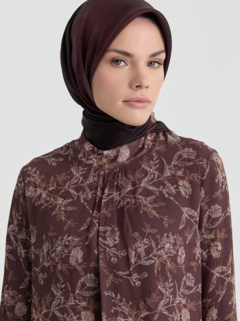 Pleated Detail Blouse - Brown