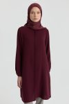 Hakim Yaka Gizli Patlı Tunik - Bordo