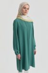Magnificent Collar Hidden Placket Tunic - Mint