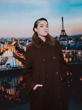 Afra x DeFacto Detachable Faux Fur Collar Regular Fit Buttoned Pocket Long Trench Coat