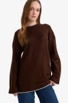 Regular Fit Bicycle Neck Knitted Sweater Tunic