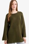 Regular Fit Boat Neck Knit Sweater Tunic
