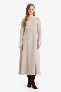 Turtleneck Long Sleeve Thessaloniki Fabric Maxi Dress