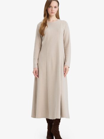 Turtleneck Long Sleeve Thessaloniki Fabric Maxi Dress