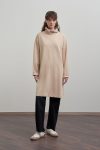 Beige Lace-Trimmed Cotton Long Tunic