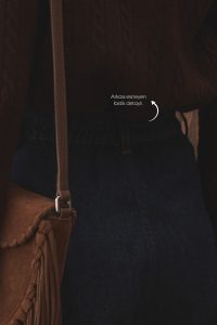 Denim Bol Kesim Yüksek Bel Lacivert Pantolon - Görsel 4