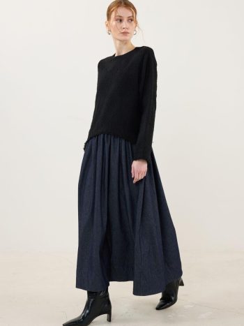 Denim Skirt Dress Black