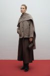 Cashmere-Look Scarf Collar Mink Coat