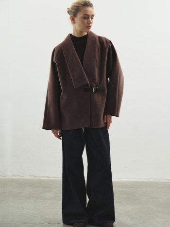 Belt Buckle Cashmere Brown Coat