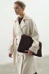 Premium Beige Trench Coat with Lapel Collar