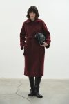Premium Burgundy Double-Breasted Cashmere Coat