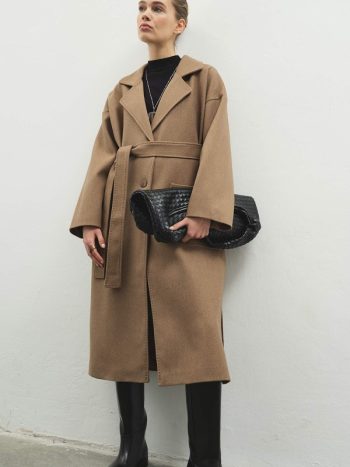Point-Stitched Milk Coffee Coat