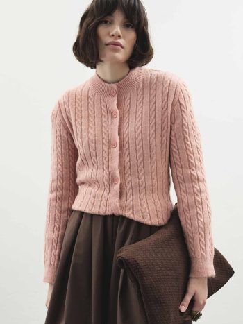 Powder Knit Braid Cardigan