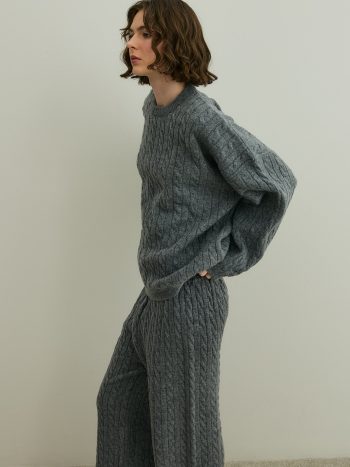 Braided Knit Set in Anthracite