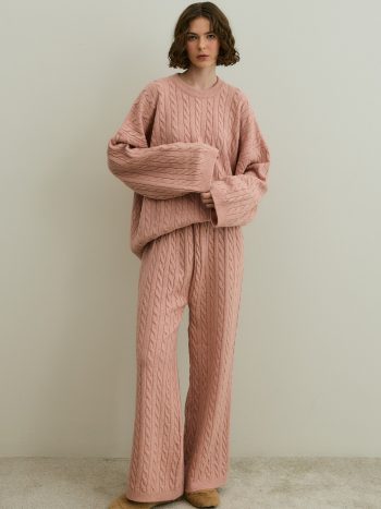 Pink Braided Knit Set