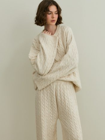 Braided Knit Set with Stone Detail