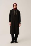 Siyah-Kapüşonlu Rahat Tunik