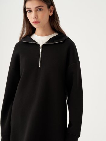 Black Ribbed Pocket Detail Tunic