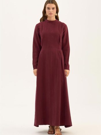 Bordeaux Brushed Tencel Dress