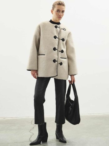 Tedy Leather Stone Coat