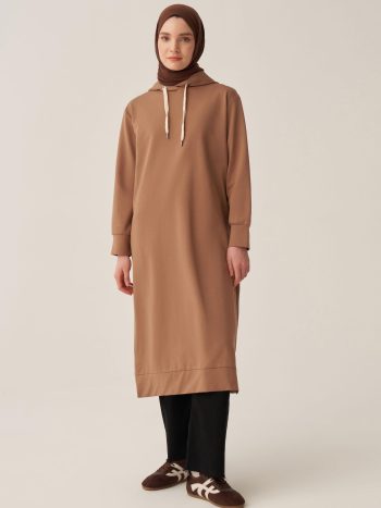 Vizon-Kapüşonlu Rahat Tunik