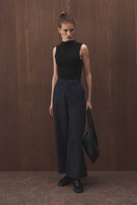 Yüksek Bel Minimal Denim Lacivert Pantolon