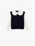 Girl's Long-Sleeve Round Neck Embroidered Knit Sweater