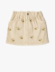 Girl's Floral Embroidered Pocket Detail Cotton Denim Skirt