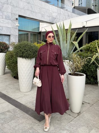 Sümeyra Purple Skirt Set