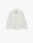 Boys' Cotton Long-Sleeve Button-Down Striped Shirt