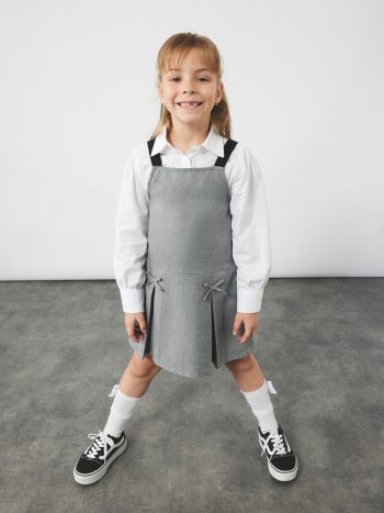 Girl's A-Line Sleeveless Dress with Ribbon Detail