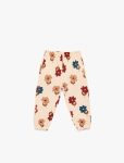 Girls' Cotton Floral Jogger Pants with Elastic Waist