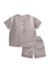 Organic Muslin Short Sleeve Romper Set 2-7 Years Gray