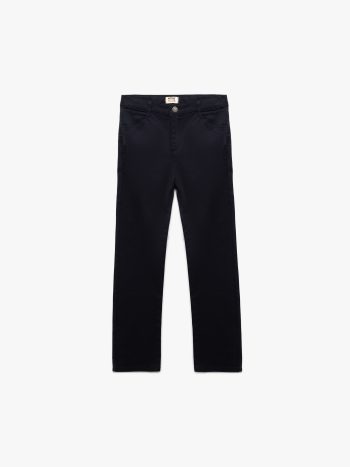 Girls' Pocket Button Detail Straight Leg Cotton Trousers
