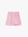 Girl's Ruffled Layered Elastic Waist Broderie Skirt