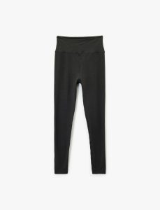 Slim Fit Standart Bel Dikiş Detaylı Spor Tayt