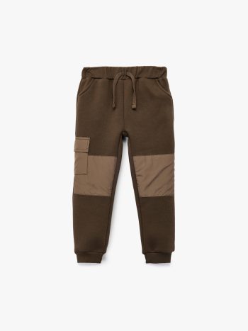 Men's Baby Pocket Detail Drawstring Fleece-Lined Jogger Sweatpants