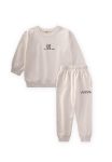 Basic Printed Tracksuit Set 2-7 Years Old Off-White