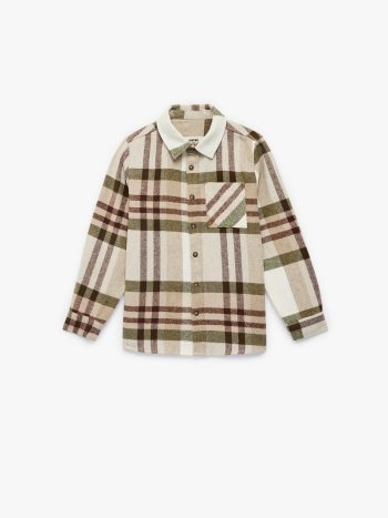Checkered Flannel Shirt with Pocket Detail and Comfortable Fit Long Sleeves